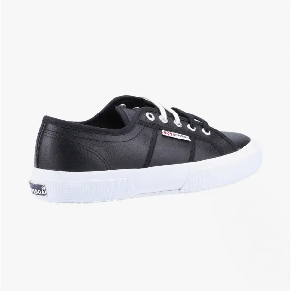 2750 TUMBLED Mens Leather Trainers Black/White