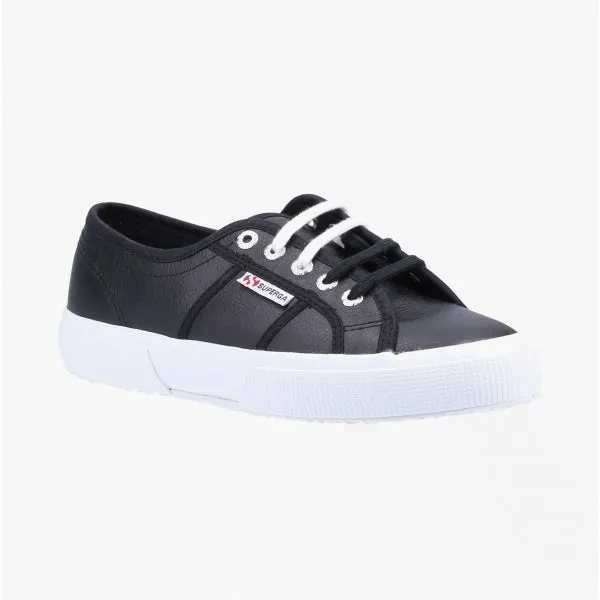 2750 TUMBLED Mens Leather Trainers Black/White