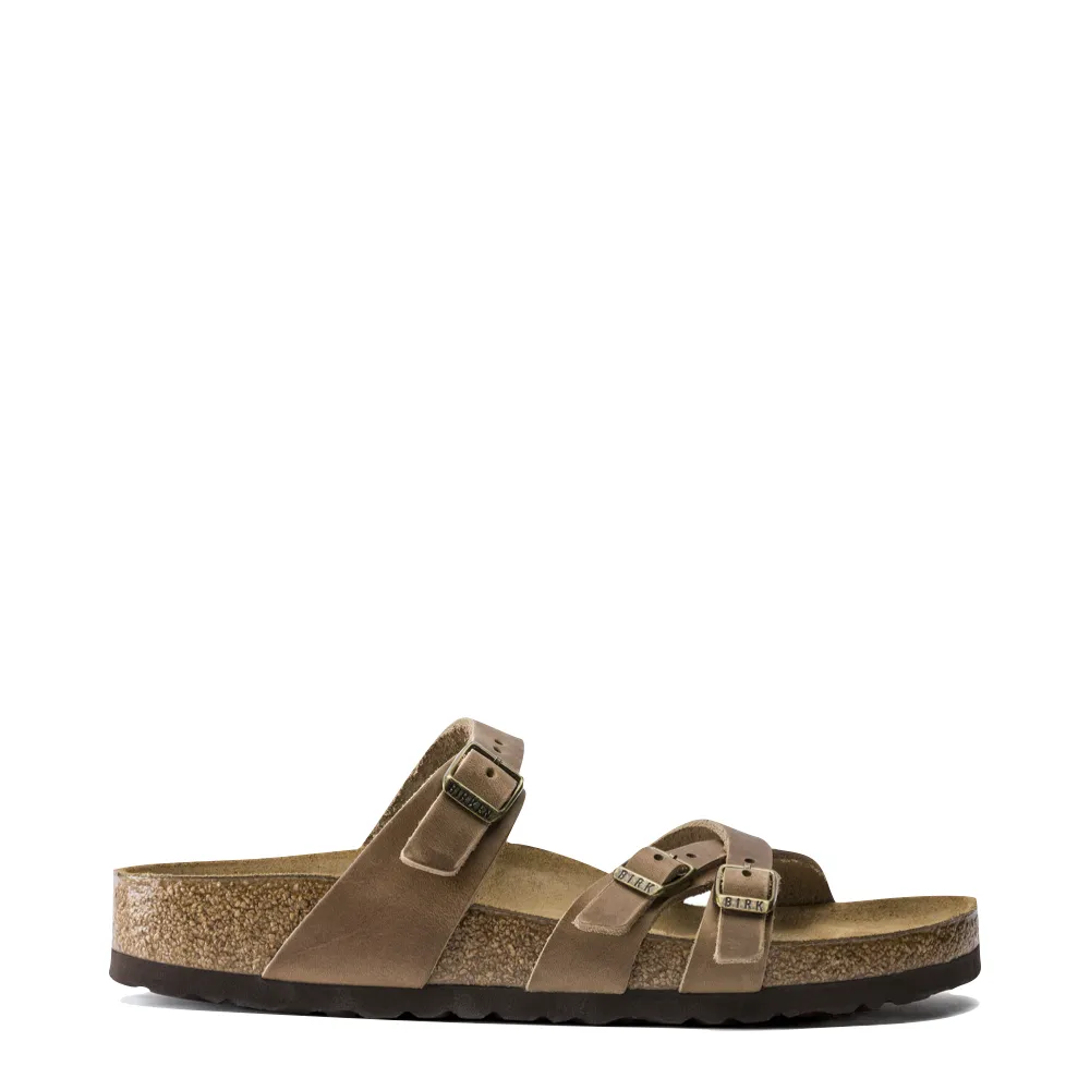 Birkenstock Women's Franca Oiled Leather Sandal in Tobacco Beige