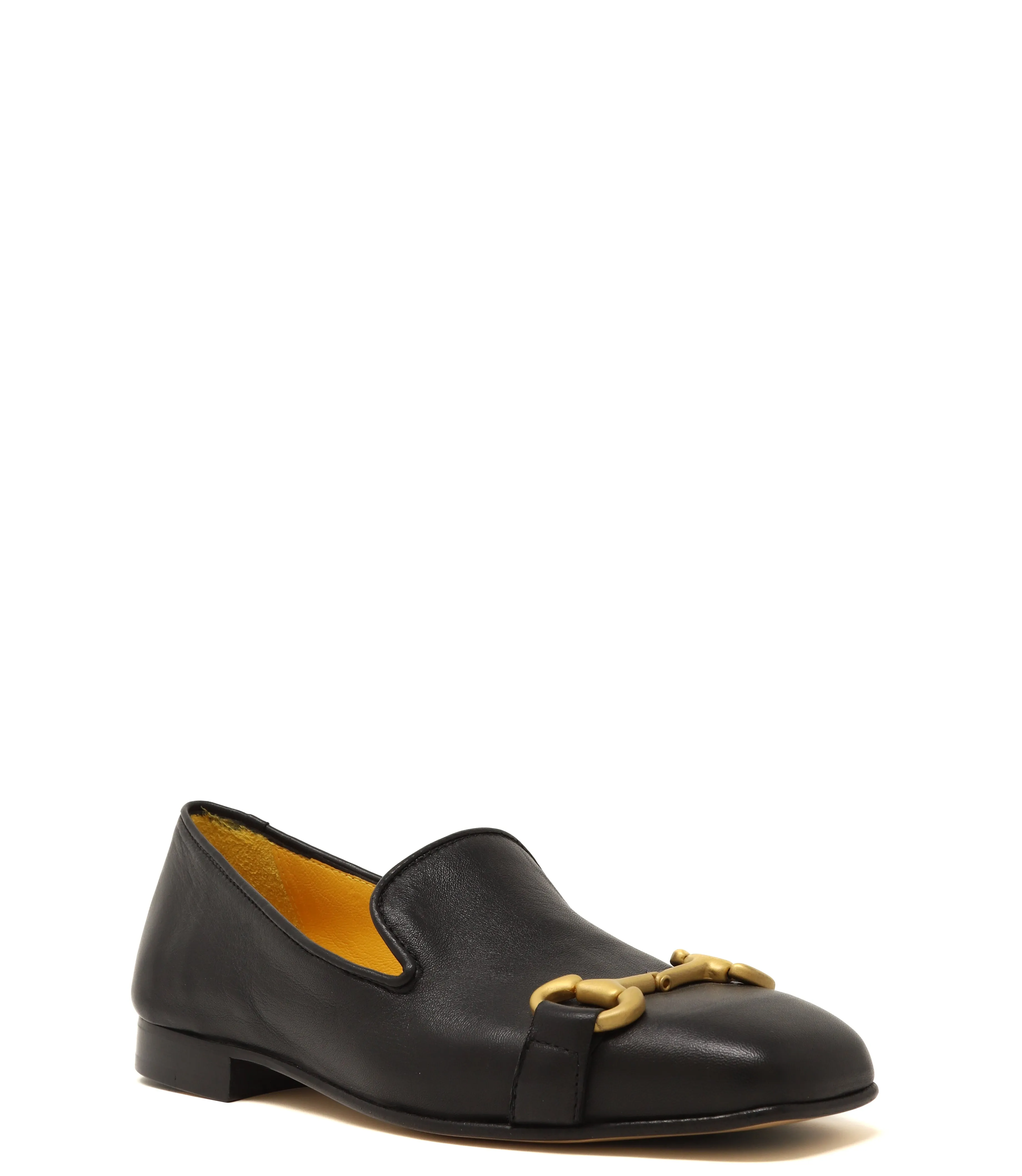 Black Leather Square Toe Loafer