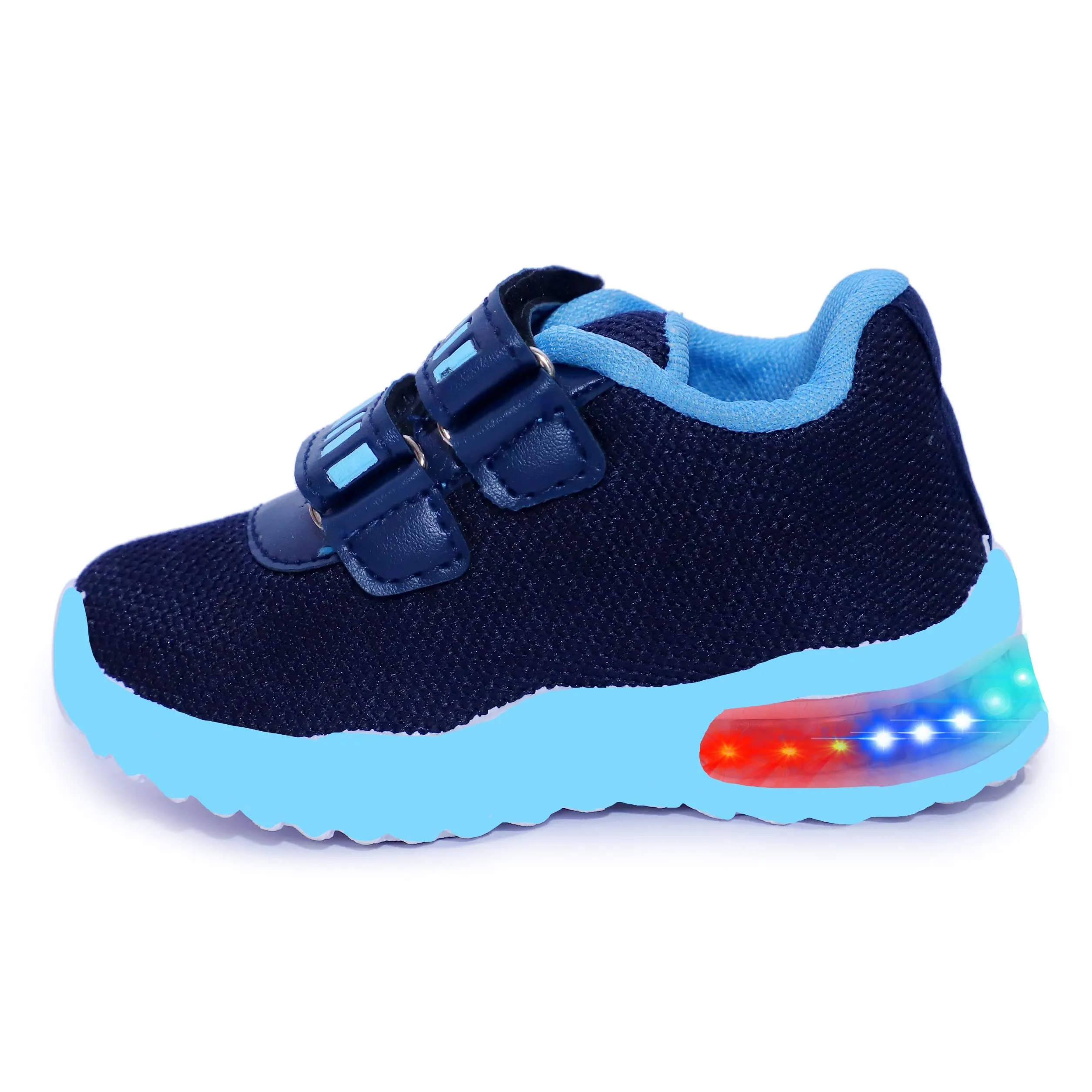 BOOMER CUBS Kids Unisex LED Shoes for Boys and Girls (Light Blue, 4_Point_5_Years)