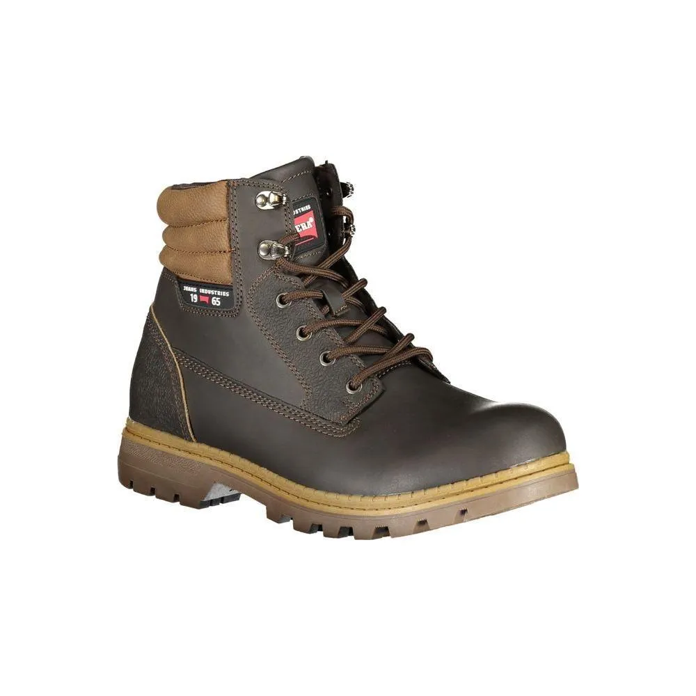 Carrera Elegant Brown Lace-Up Boots with Contrast Details