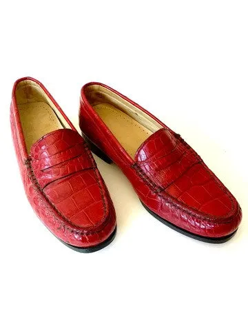 Crocodile Penny Loafers Hand Stitched 1 Pair Only Made