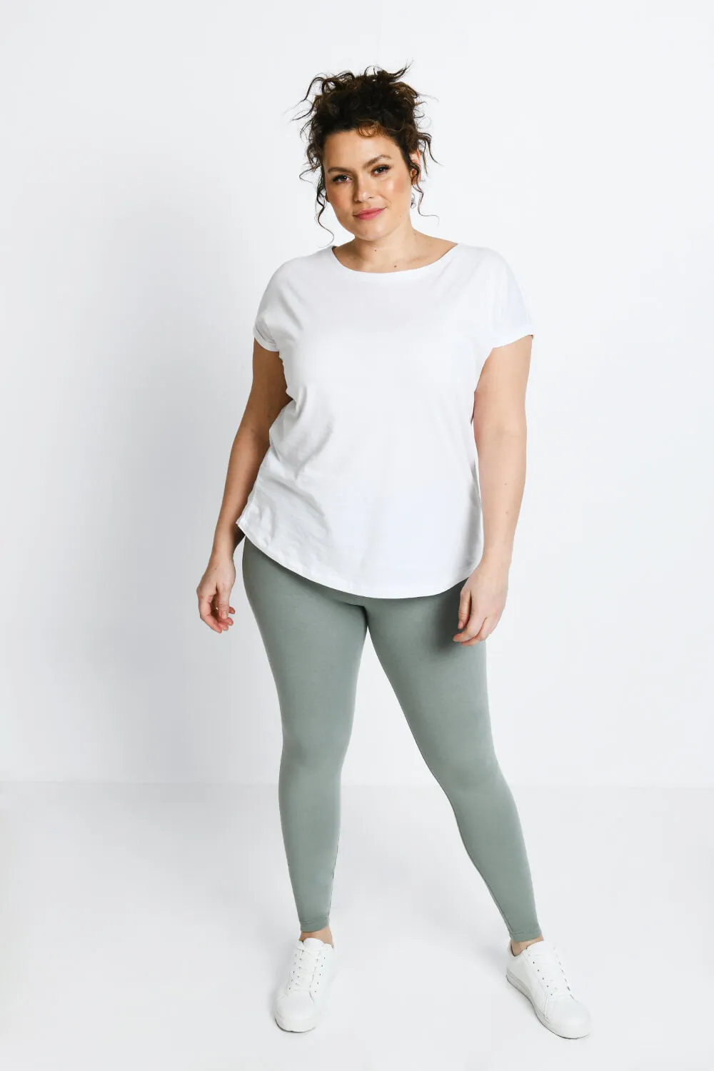 Curve Everyday High Waisted Leggings - Sage Green