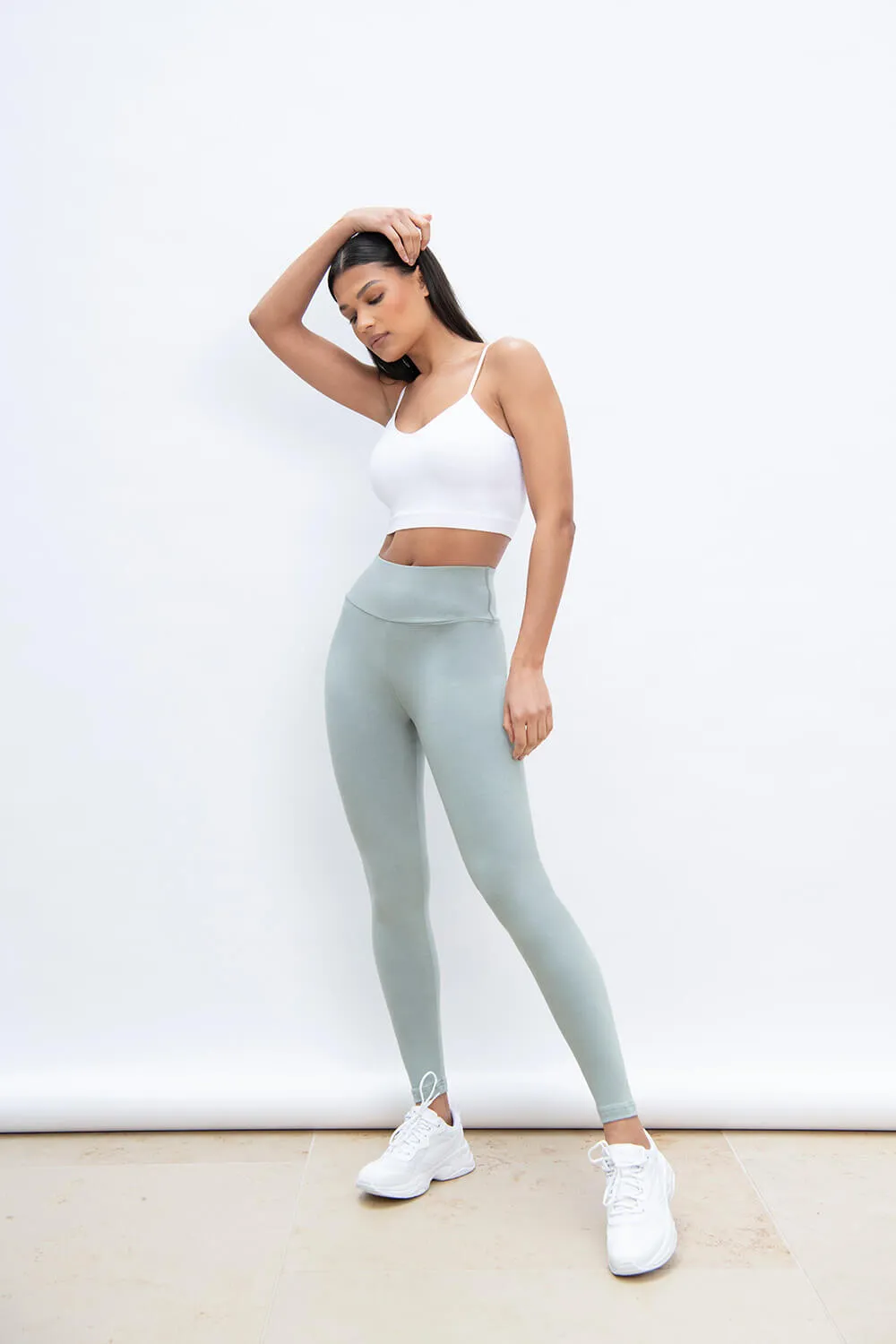 Everyday High Waisted Leggings - Sage Green