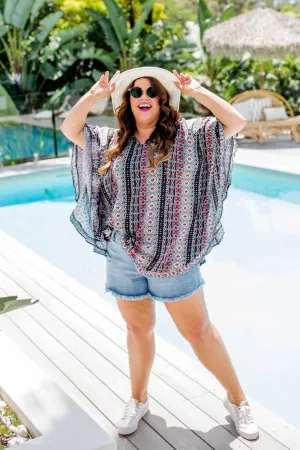 Geometric Kaftan Top