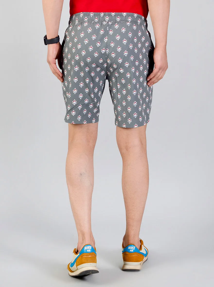 Goblin Blue Printed Regular Fit Shorts | JadeBlue