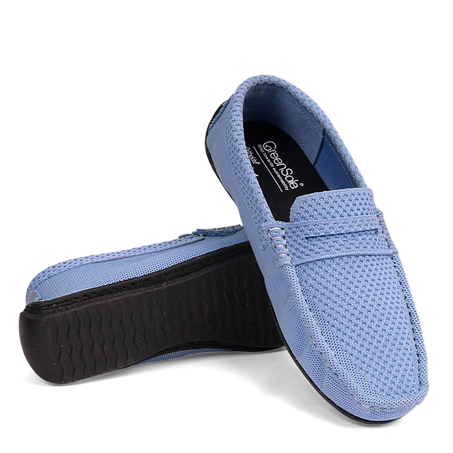 GREENSOLE SKY BLUE MOC MENS SHOES LOAFERS