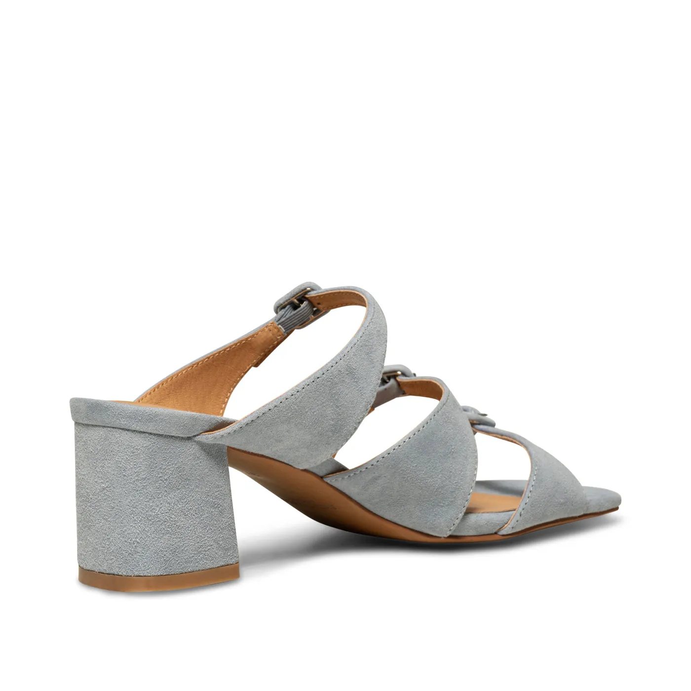 Hanna buckle mule suede - BABY BLUE