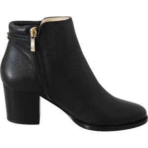 Jimmy Choo Elegant Black Leather Heeled Boots