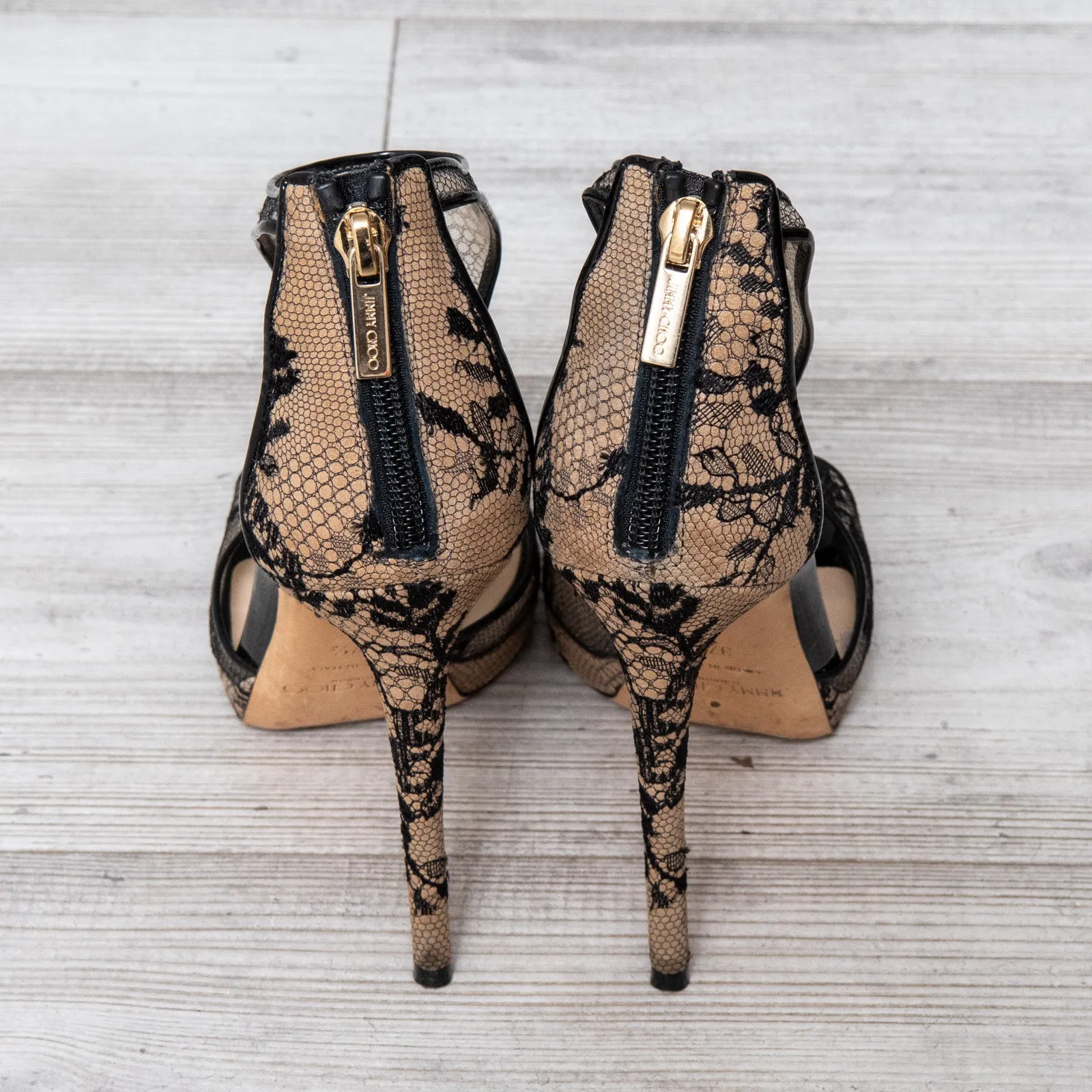 Jimmy Choo Lace T Bar Heels