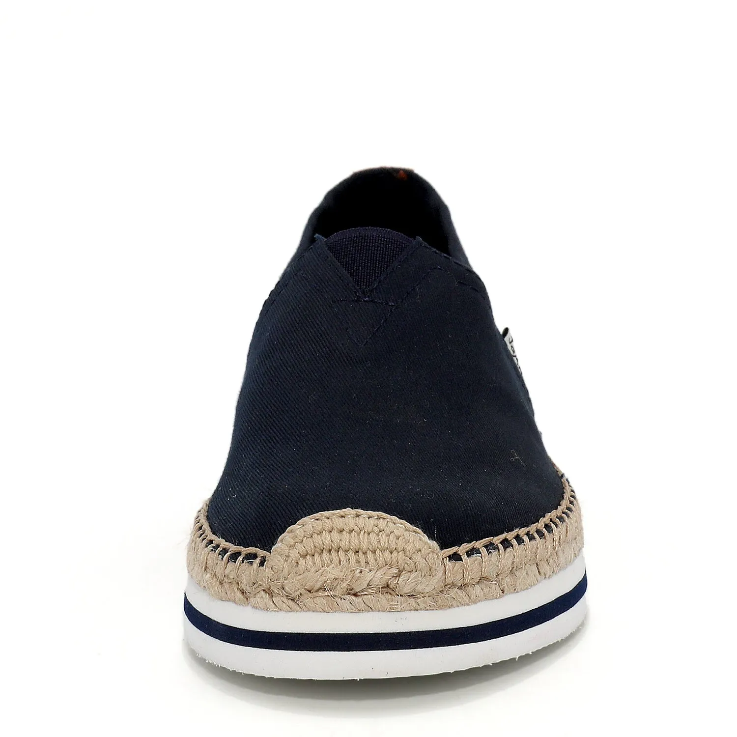 JOY&MARIO HandmadeWomen’s Slip-On Espadrille Fabric Loafers Platform in Navy-A51396W