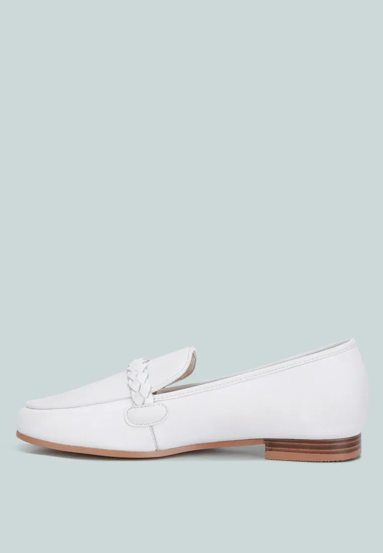 Kita Braided Strap Detail Loafers In Nude