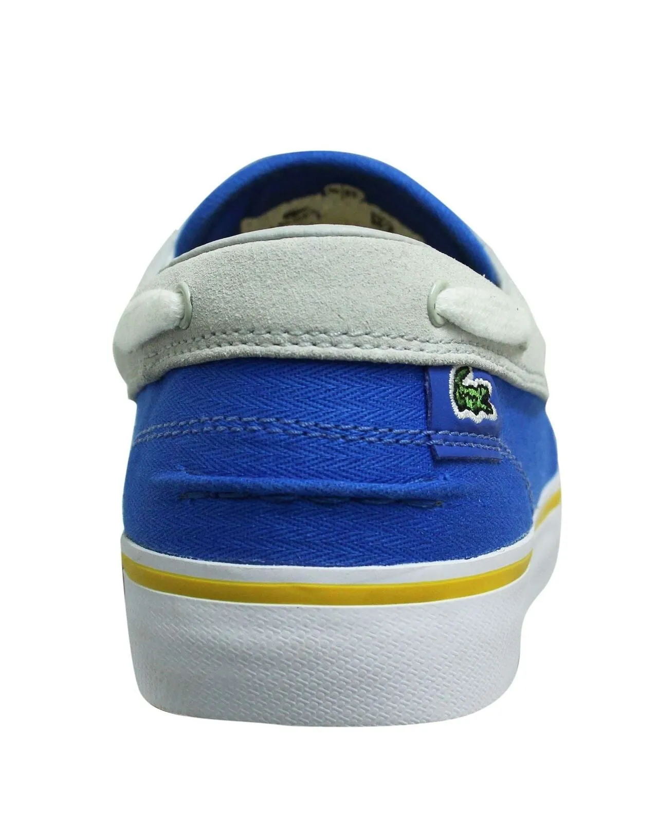 Lacoste Barbuda Blue Grey Leather Lace Up Mens Boat Trainers 7-25LEM30142Y0