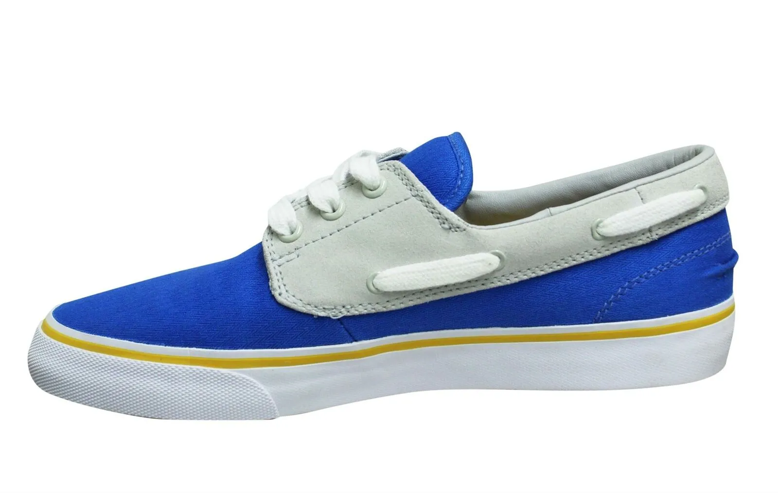 Lacoste Barbuda Blue Grey Leather Lace Up Mens Boat Trainers 7-25LEM30142Y0