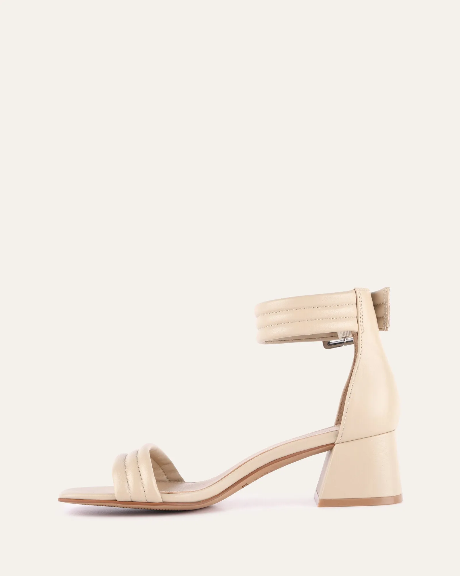 LYRIC MID HEEL SANDALS SAND LEATHER