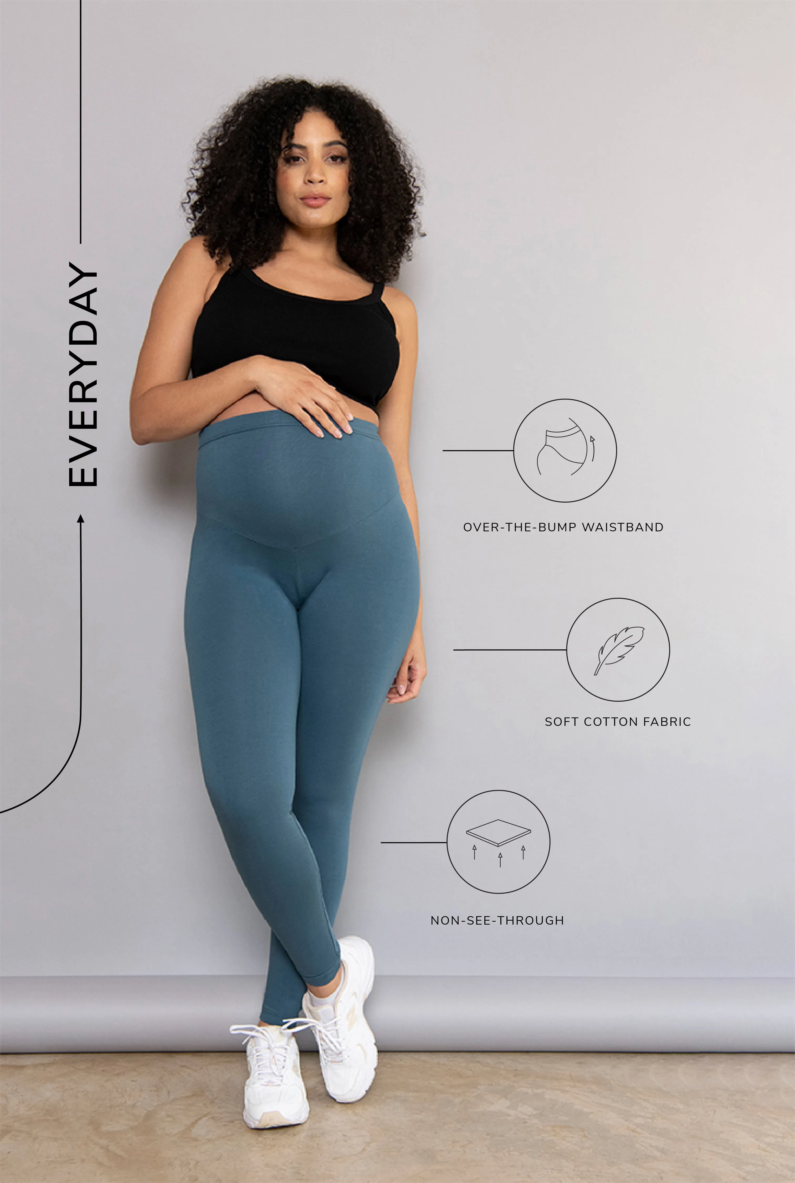 Maternity Everyday Leggings - Petrol Blue