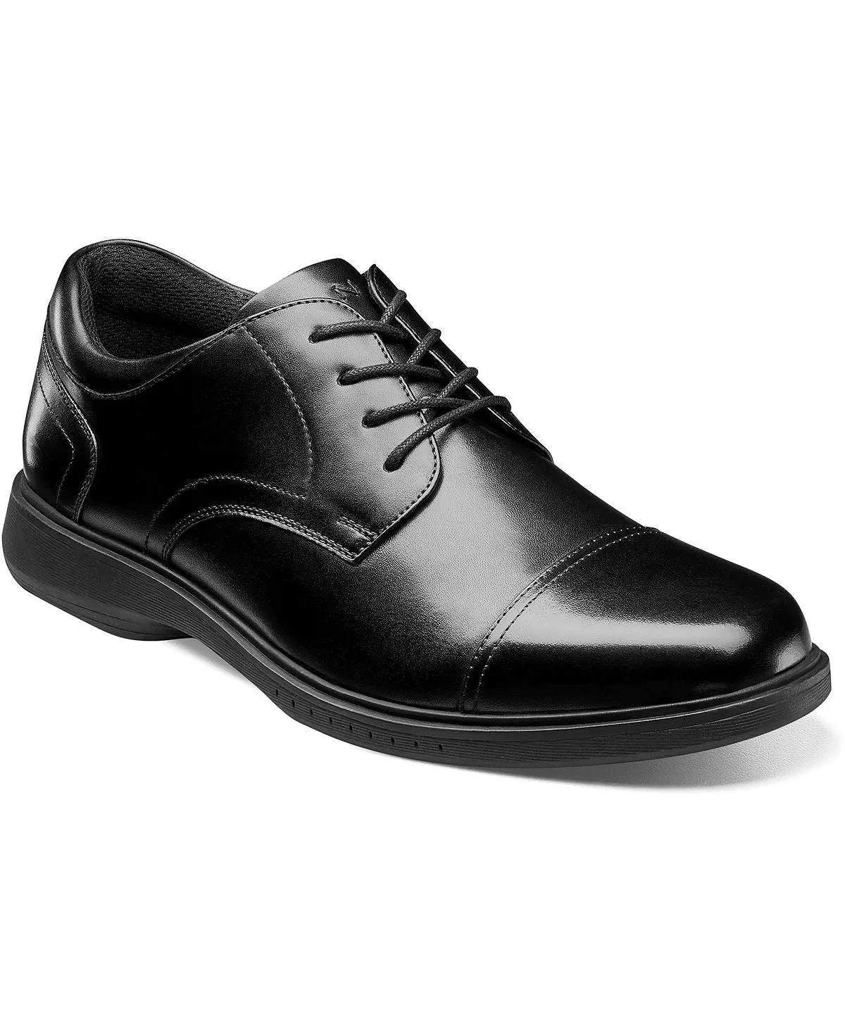 Men's Kore Pro Cap Toe Oxford Sneakers with Nunn Bush Non-Slip Comfort Technology, Black