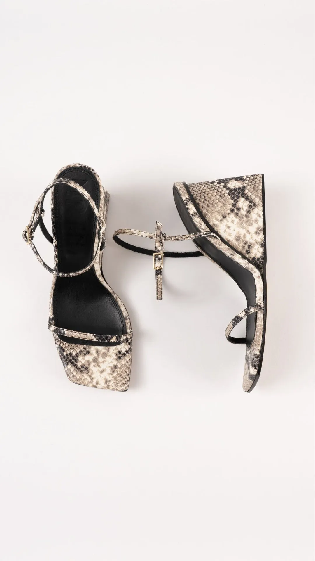 MIRTA - Beige Python Leather Sandals