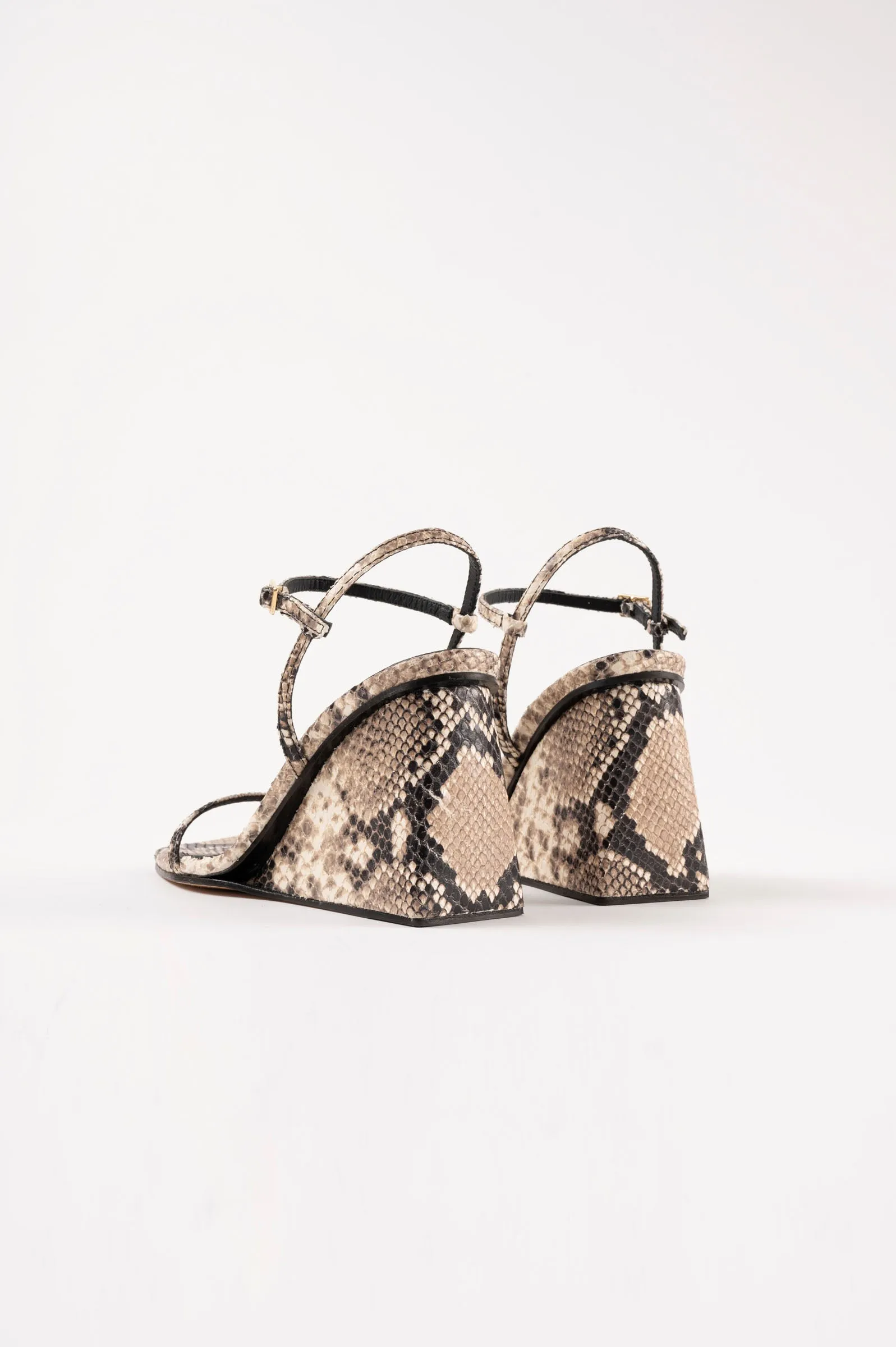 MIRTA - Beige Python Leather Sandals