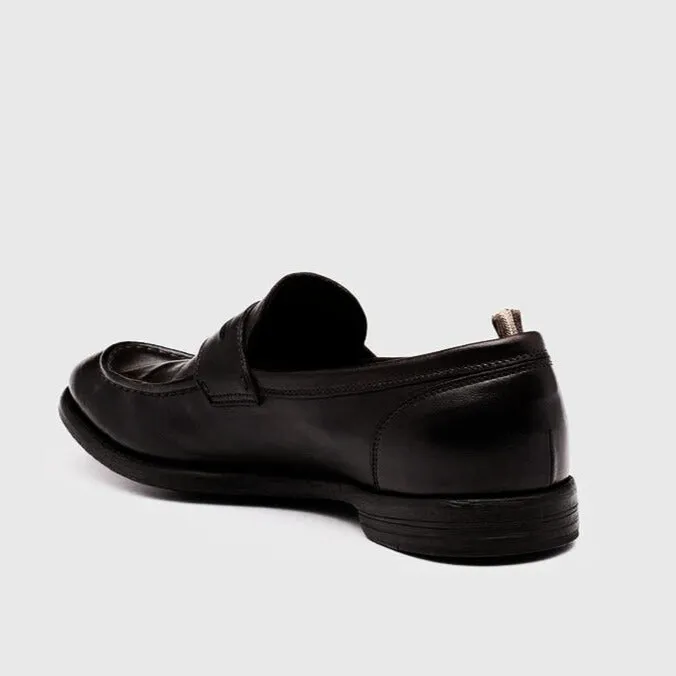 Nero Arc Leather Penny Loafers