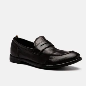 Nero Arc Leather Penny Loafers