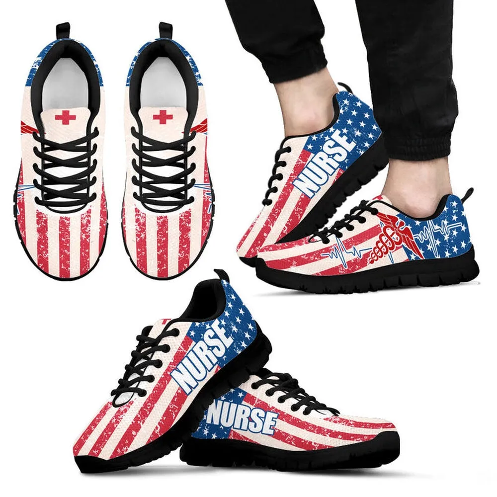 Nurse Sneaker, Nurse Us Flag_Nguyen Sneakers, Best Shoes For Nurses