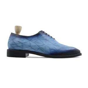 Odessa - Men's Burnished Blue Pebble Grain Leather Wholexcut Shoe