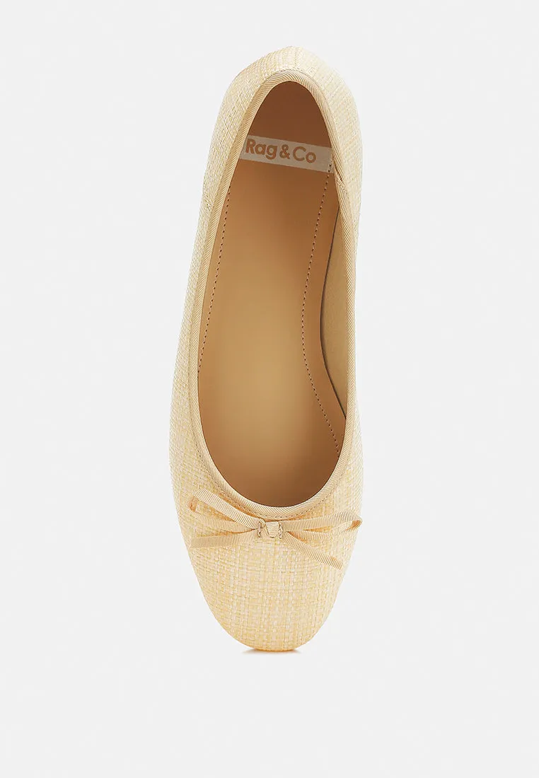 Paper Rings Raffia Ballet Flats