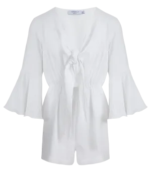 Penelope Bow Linen Playsuit