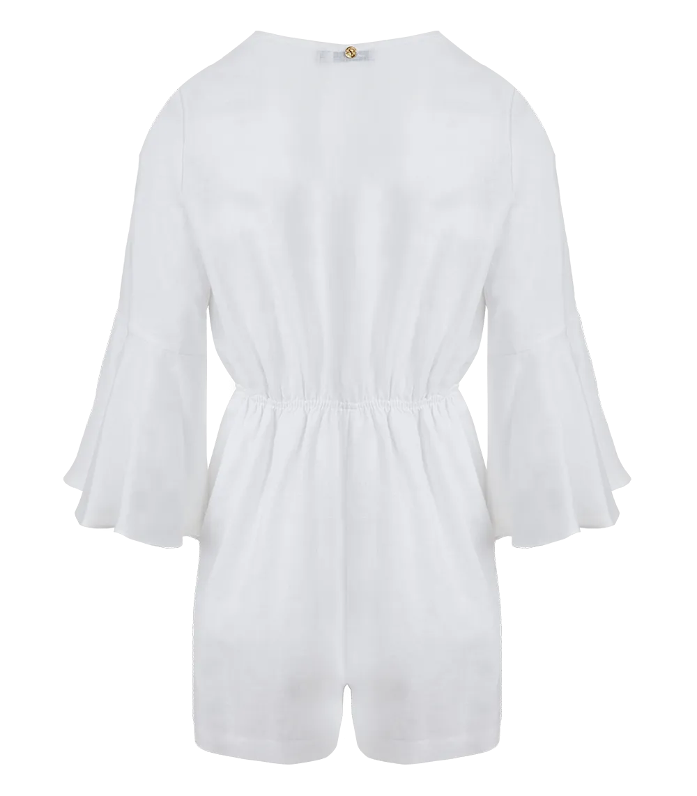 Penelope Bow Linen Playsuit