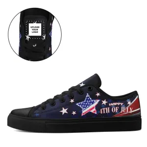 Personalized Patriotic Canvas Sneakers, Custom Comfortable Shoes, Cool Gift for 4th of July