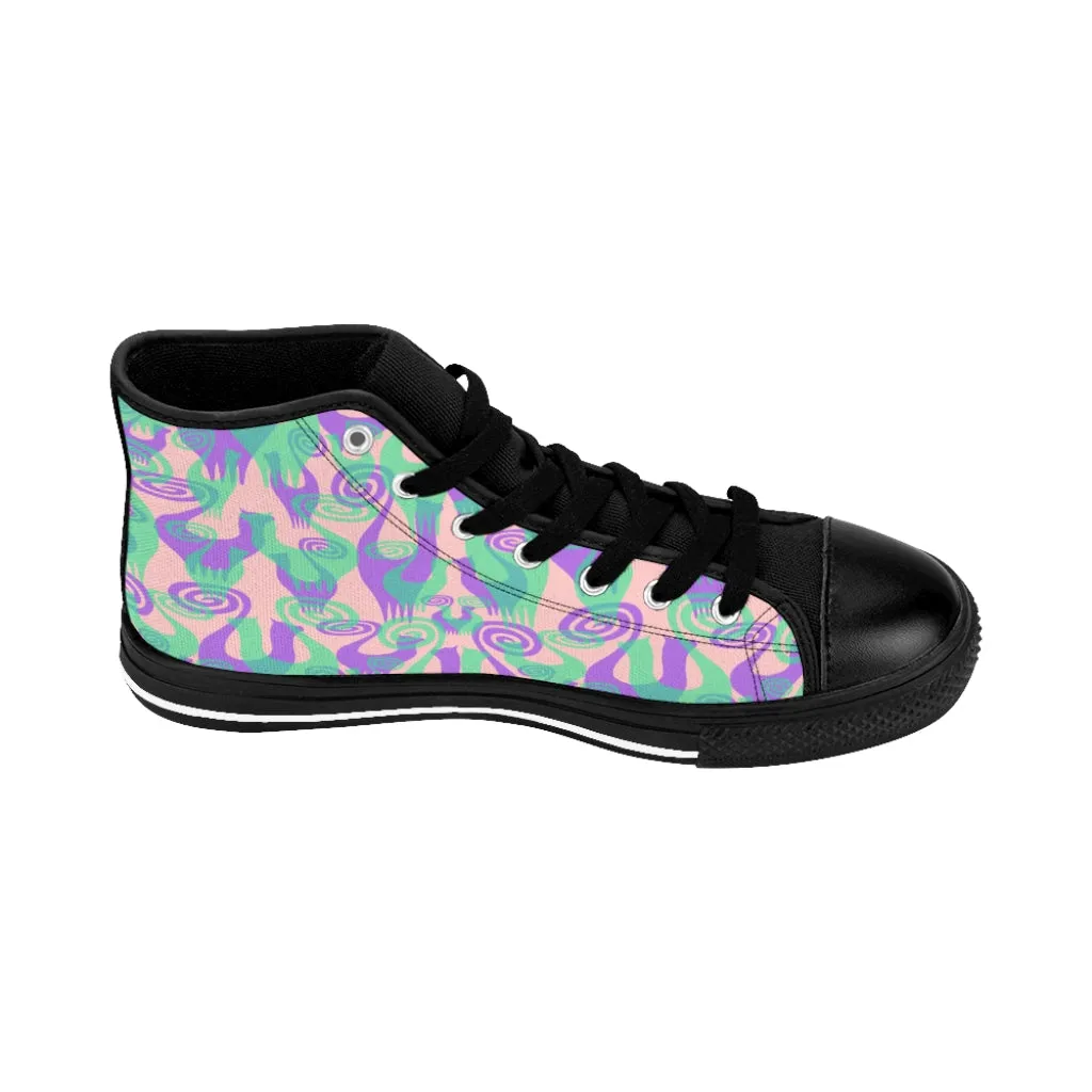 Purple/Green Snooty Layers Designer Women's High-top Sneakers