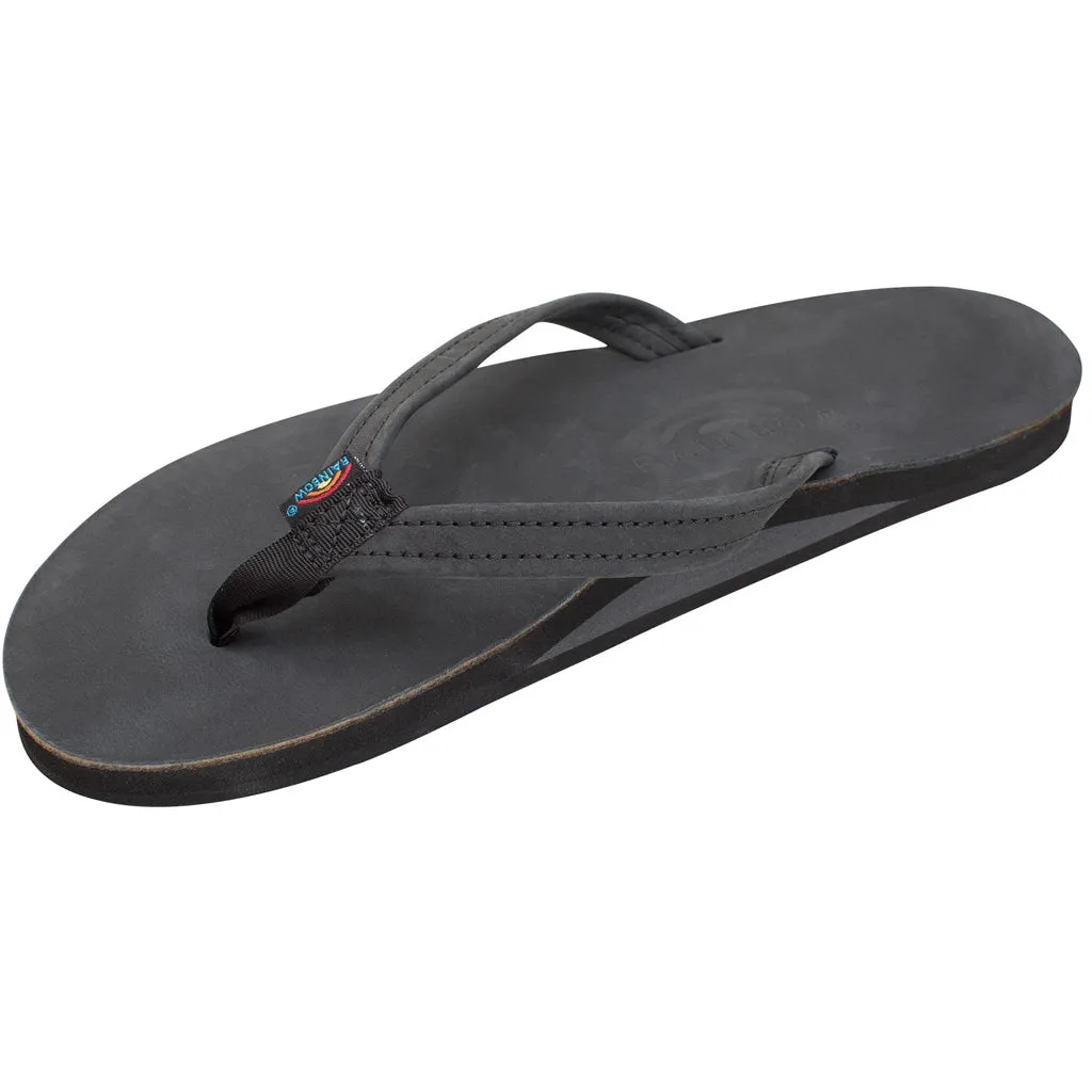 Rainbow Sandals Womens Premier/Classic Leather Single Layer With Arch - Black