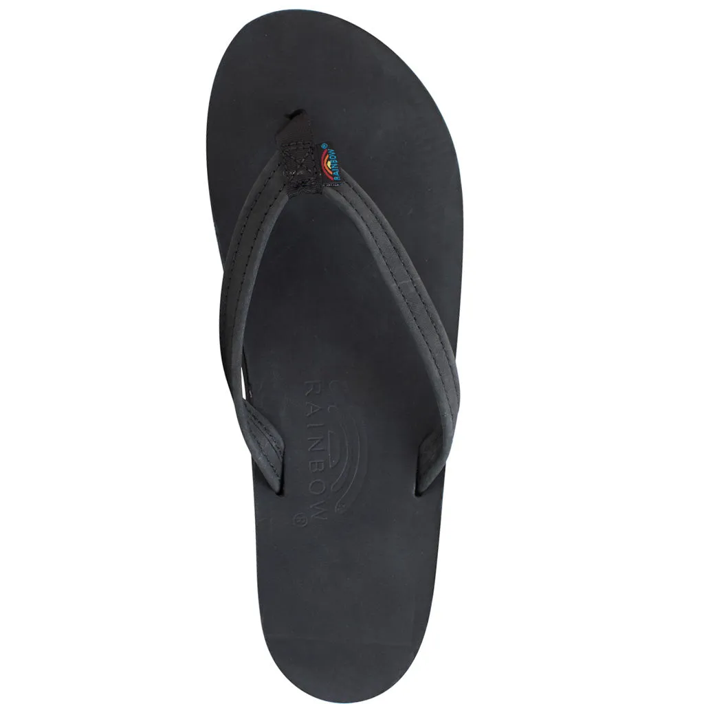 Rainbow Sandals Womens Premier/Classic Leather Single Layer With Arch - Black