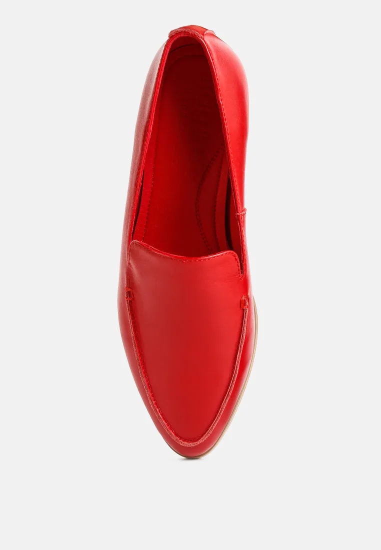 RICHELLI Metallic Sling Detail Loafers in Red