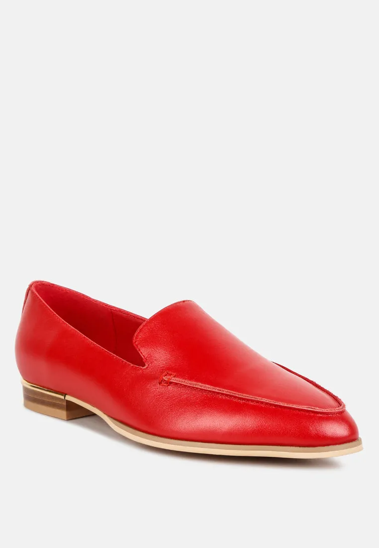 RICHELLI Metallic Sling Detail Loafers in Red