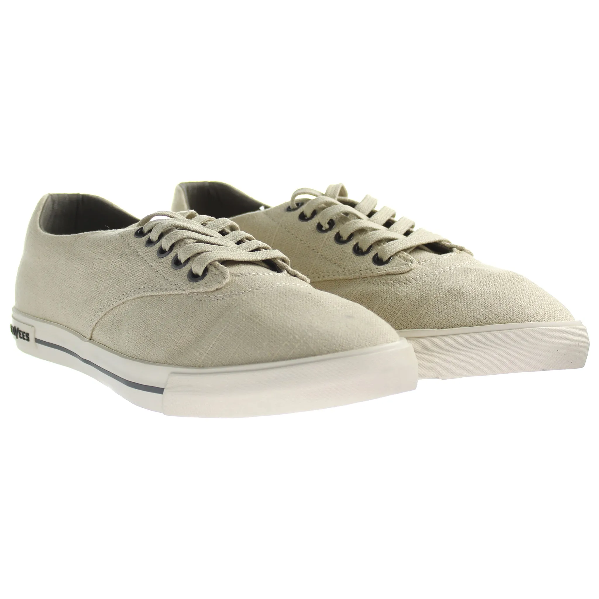 Seavees Hermosa Plimsoll Standard Natural Vintage Beige Mens Plimsolls