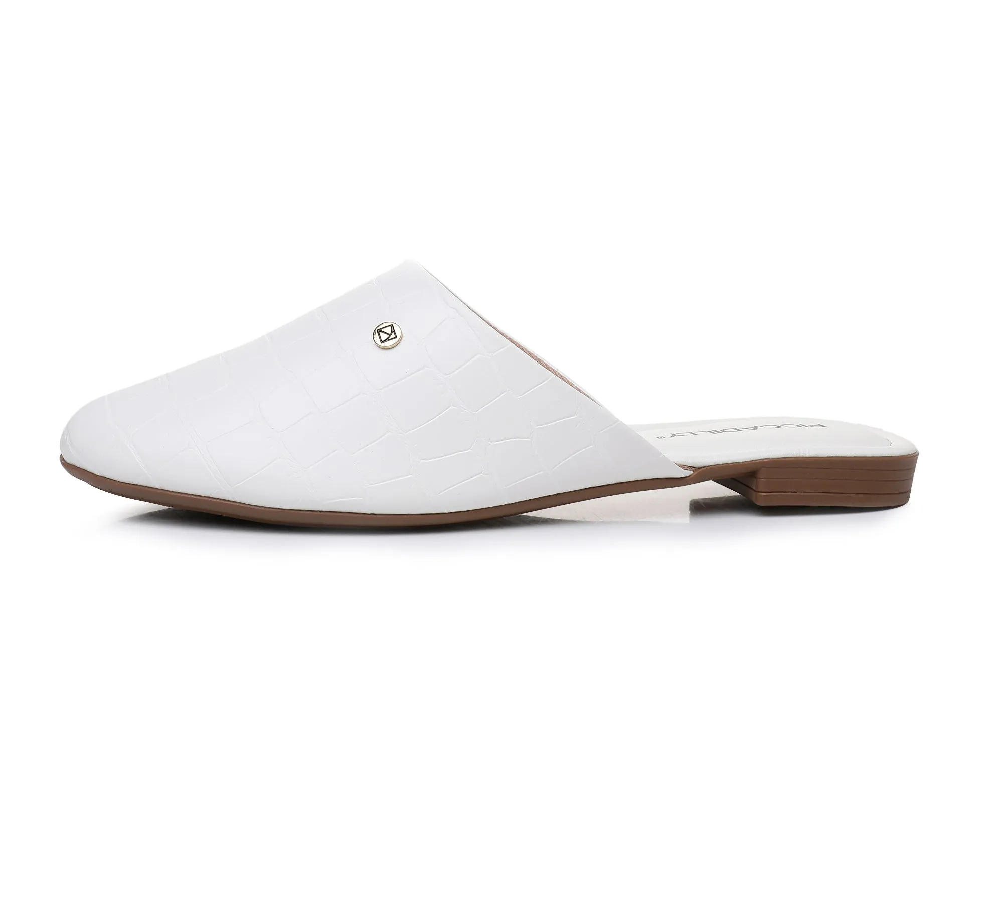 Slip on Loafers Slides Backless Mules - White (104.011)