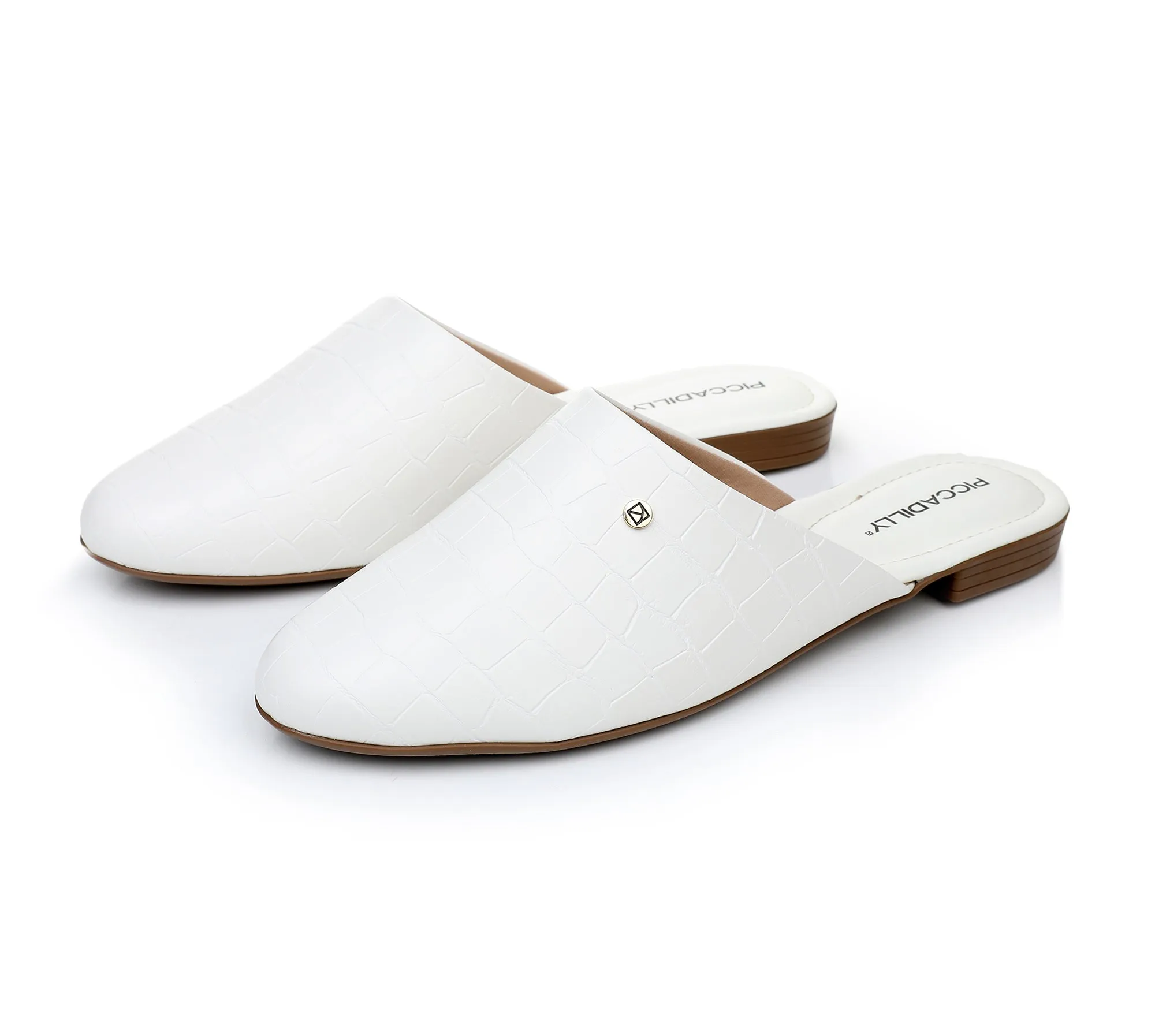 Slip on Loafers Slides Backless Mules - White (104.011)