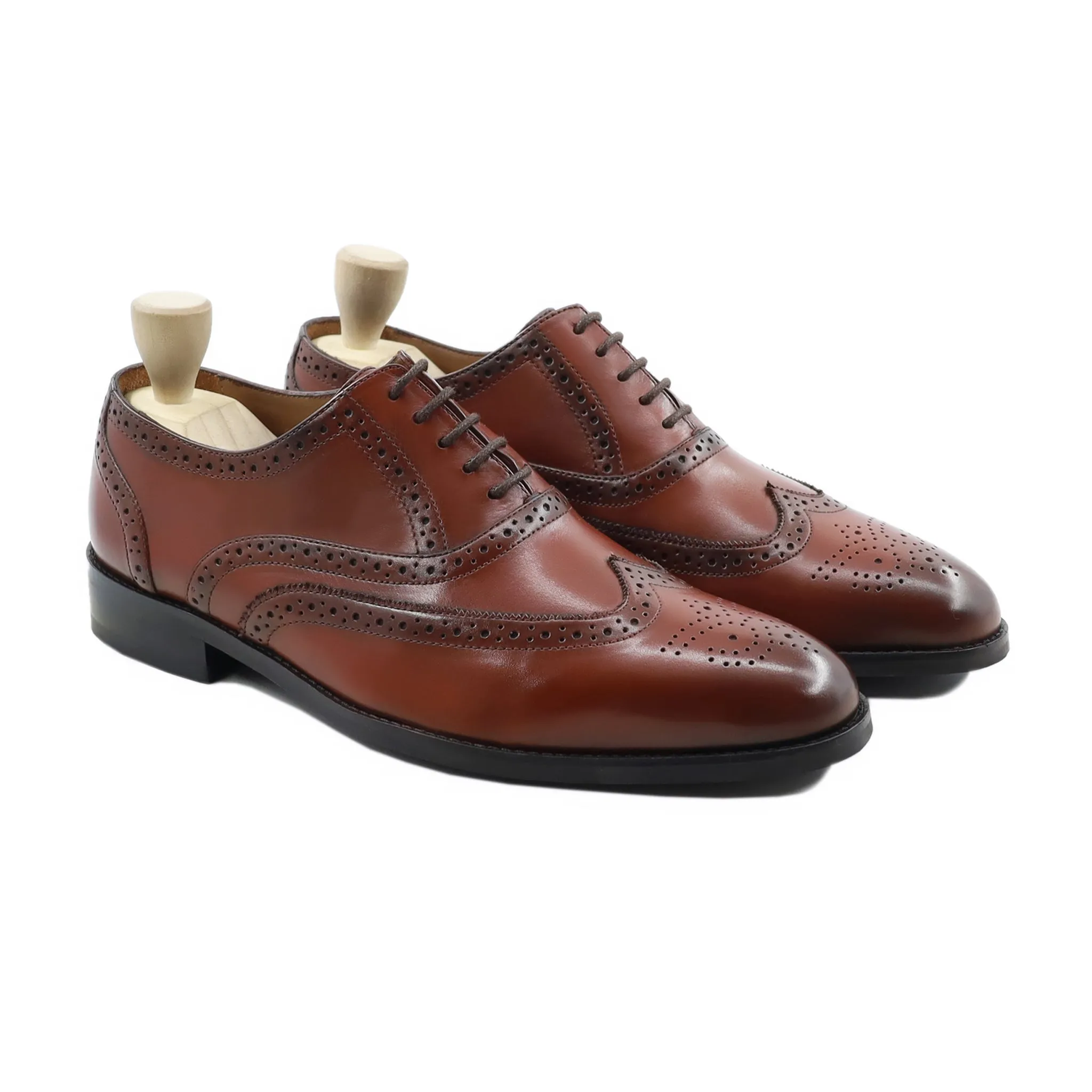 Sunk - Men's Tan Brown Calf Leather Oxford Shoe