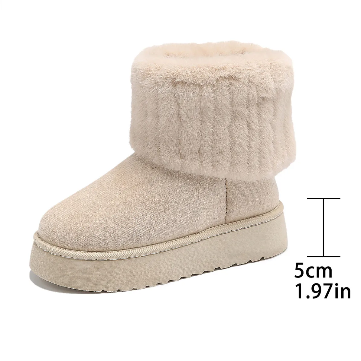 Thick Sole Furry Warm Winter Mid-Calf Cozy 2024 Outdoor Women’s Shoes