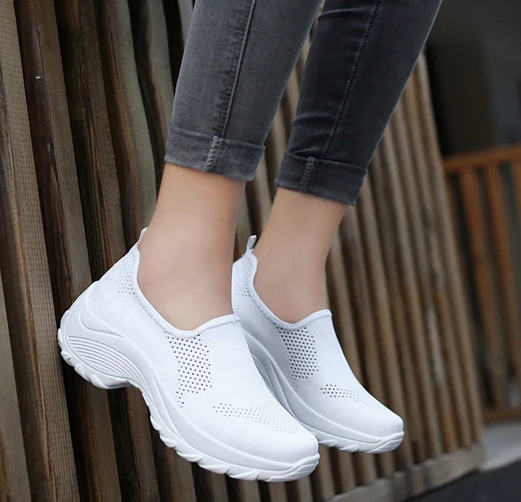 Women Casual Shoes Thick Sole Slip On Tenis Sneakers Comfortable Female Outdoor Climbing Hiking Shoes