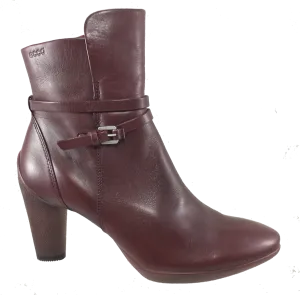 Women's ECCO Sculptured 75  •Merlot Leather• Ankle Boot