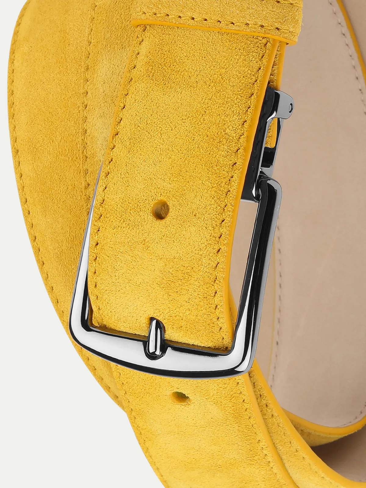 Yellow Suede Leather Belt